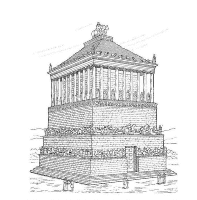 A coloring page of wonders of the world